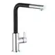 KLUDI-L-INE-S-ECO-Spueltisch-EHM-herausziehbarer-Auslauf-kurzer-Hebel-mattschwarz-chrom-408518778 gallery number 1